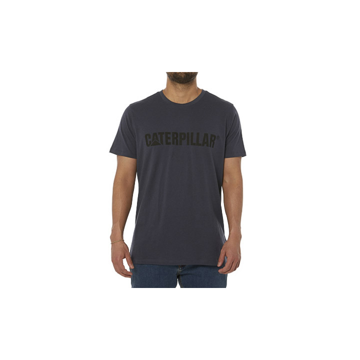 Caterpillar Men's Caterpillar Logo T-Shirts Navy CAT-49168